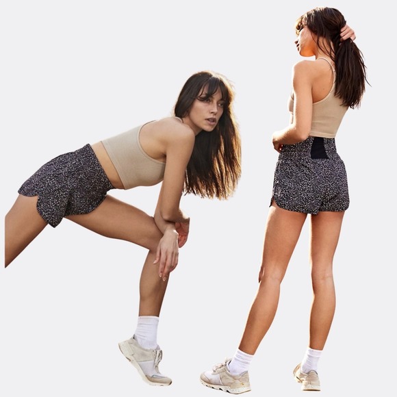 Free People FP Movement Printed Way Home Shorts – Leopard Combo – Women's Size S - Picture 3 of 4